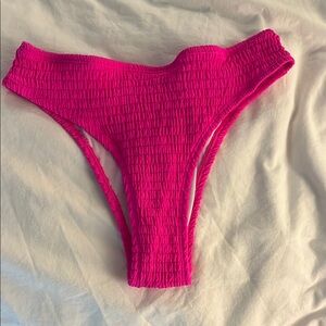 Hot Pink Ruched Bikini Bottom